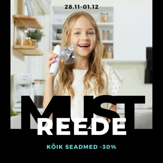💥MUST REEDE💥
Kõik elektrilised seadmed -30%
Inhalaatorid, aspiraatorid, termomeetrid jt hooldusseadmed soodushinnaga kuni pühapäeva (01.12) õhtuni✨️

Kõik tooted kohapeal olemas ja kättesaamiseks valmis ka nädalavahetusel.

Kaup kätte pakiautomaadiga või ise järele tulles kokkuleppel Peetri/Järveküla.